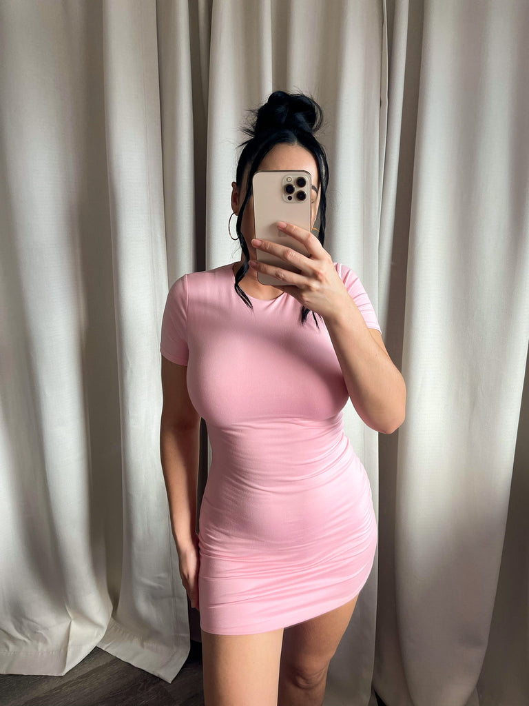 Farren Mini Dress (Baby Pink)
